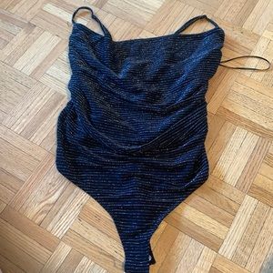 Black and sliver bodysuit